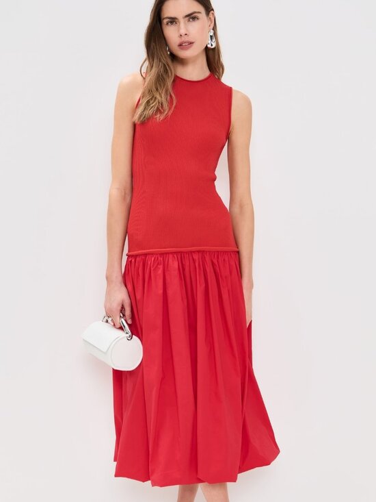 Simon Miller Dresses & Skirts - NWT Simon Miller Yanez Poplin Combo Dress in Cherry Red - Size S